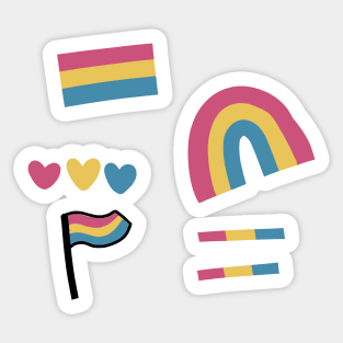 pansexual flag rainbow hearts sticker pack lgbtq Sticker